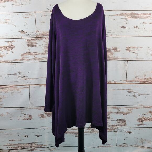 Bryn Walker Chester Tunic Huckleberry Purple Space Dye Size Large - Picture 1 of 10